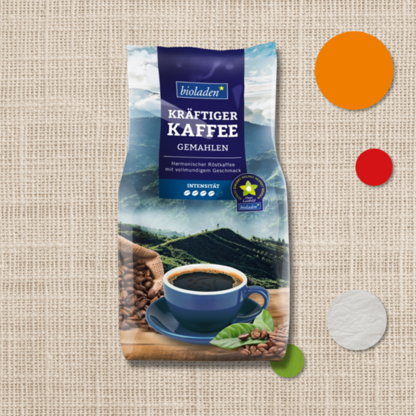 bioladen Kaffee kräftig, gemahlen 500g (Arabica- und Robusta-Bohnen)